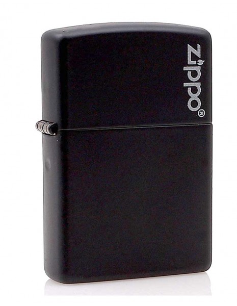 Original Zippo Lighter Black Matte Zippo Logo 218ZL