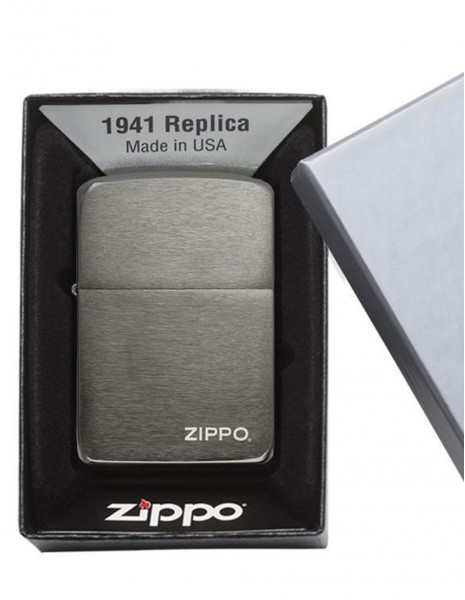Original Zippo Lighter Replica 1941 Black Ice Zippo Logo 24485