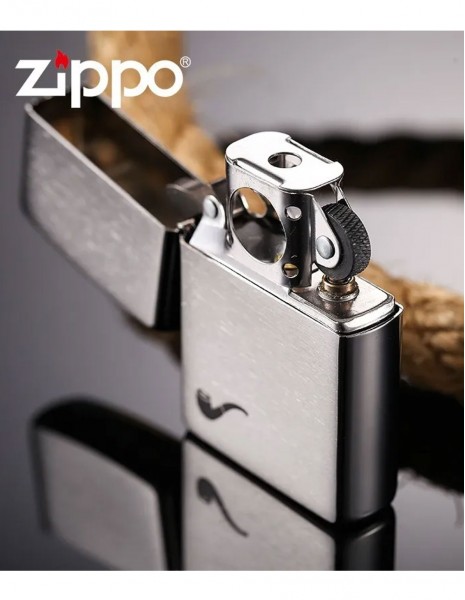 Original Zippo Lighter Brushed Chrome Pipe 200PL