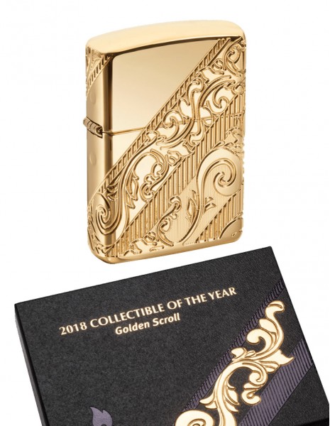 Original Zippo Lighter Golden Scroll Collections 2018 Limited Edition 29653