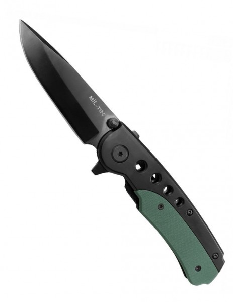 Miltec 15305000 Universal Tactical Folding Pocket Knife Black / Olive G10
