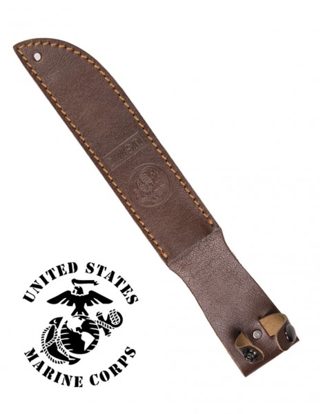 Case®  Grooved Leather USMC® Knife w/ Leather Sheath –