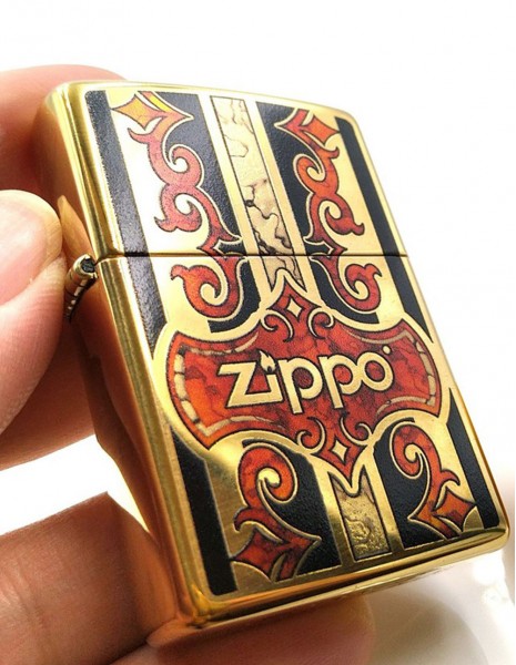 Zippo 29510 Original Zippo Lighter High Polish Brass Fusion Logo 