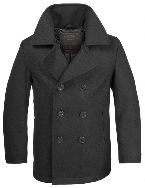 Miltec 10580000 Vuneni Kaput US Navy Pea Coat Black Anchor