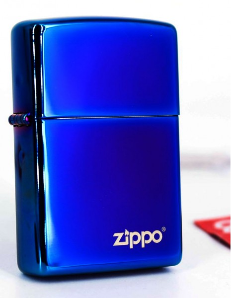 Original Zippo Lighter High Polish Indigo Zippo Logo 29899ZL