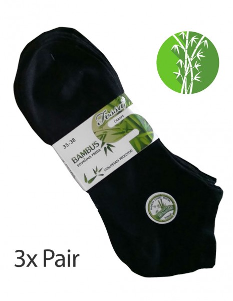 Fossa FMS-6226 Organic Bamboo Short Socks Black Complet 3x Pair