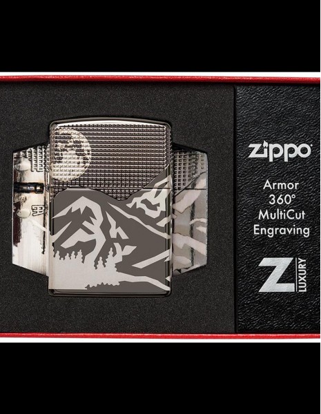 Zippo 49299 Luxury Series Zippo Lighter Armor Mountain Design