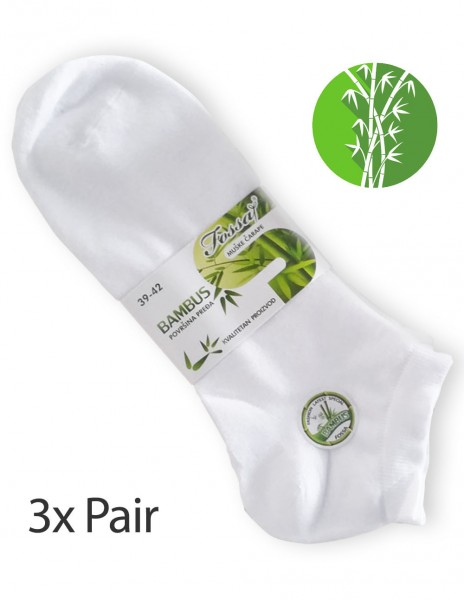 Fossa Organic Bamboo Čarape Stopalice White Komplet 3x Par