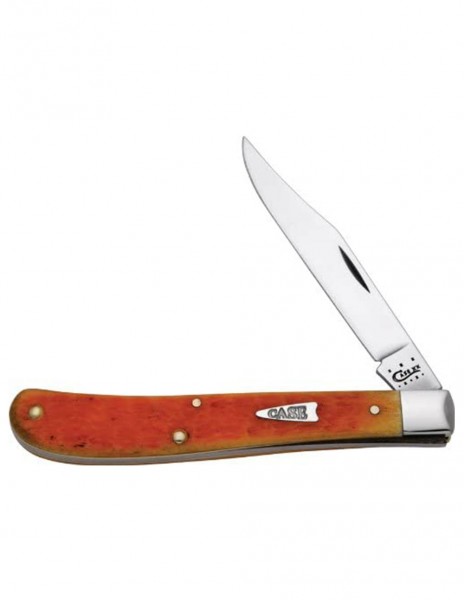 Case 12839  Slimline Trapper Knife Orange Peel Bone