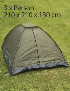 MIL-TEC 3-PERSON PLUS STORAGE TENT Space Waterproof Army Camping Festival Green 