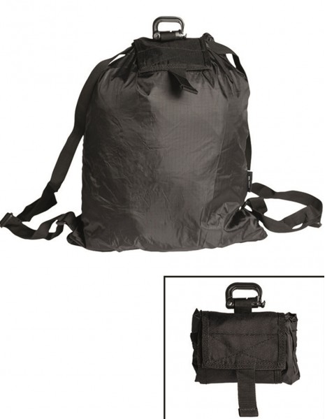 Miltec 14049002 Roll-Up Folding Backpack Black