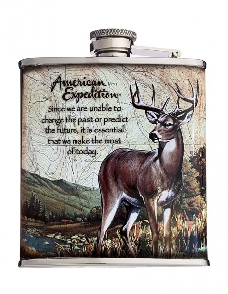 Hunting Hip Flask American Expedition Whitetail Deer Gift