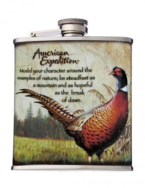 Hunting Hip Flask American Expedition Pheasant Gift