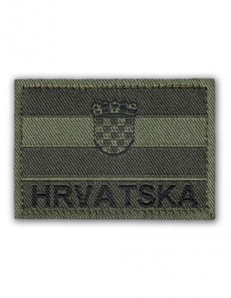 Military Army Patch Croatia Flag Velcro Subdued Olive
