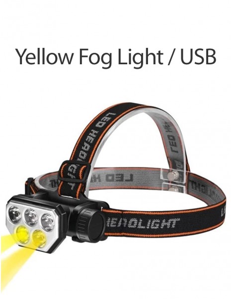 Outdoor Head Lamp SQ-815 / Yellow Light / USB