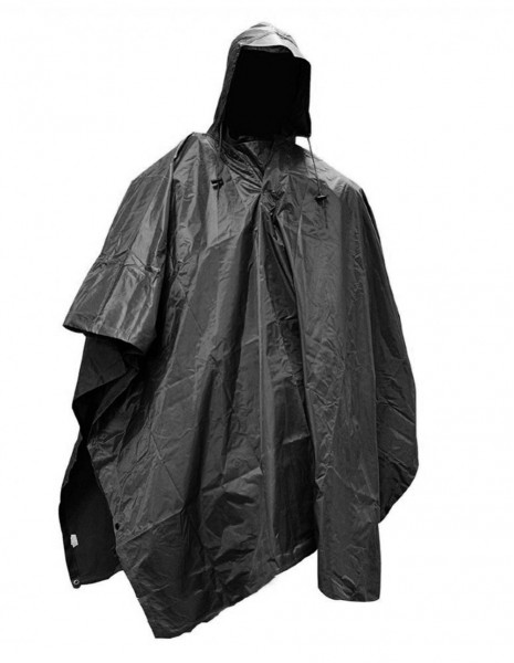 Miltec 10630002 Vojna Planinarska Vodootporna Kabanica Poncho Ripstop Black