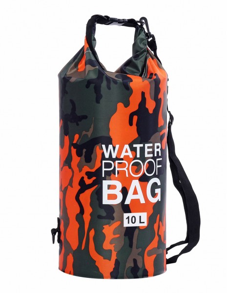 Dry Bag Waterproof 10L Orange Camo