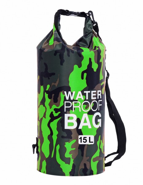 Dry Bag Waterproof 15L Green Camo