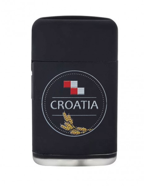 Croatia-Wheat Windproof Lighter Rubber Black