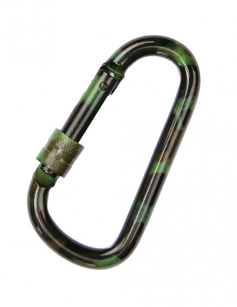 Tactical Carabiner D-Ring Woodland 80mm 1pc