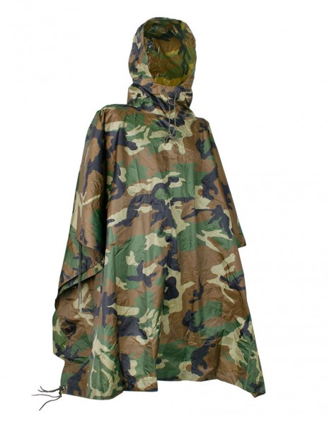 Vodootporna Kabanica Poncho RipStop Woodland Miltec 10630020