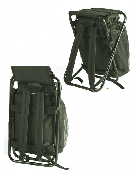 Hiking Fishing Backpack With Chair 20L Olive Miltec 14059001