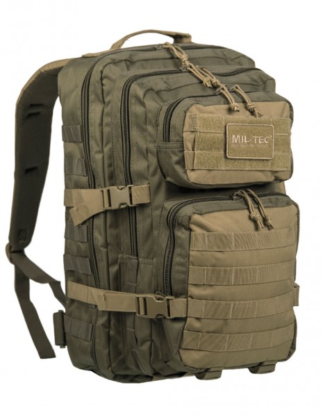 Outdoor Camping Hiking Hunting Army Backpack Assault 36l Green/Coyote Miltec 14002302