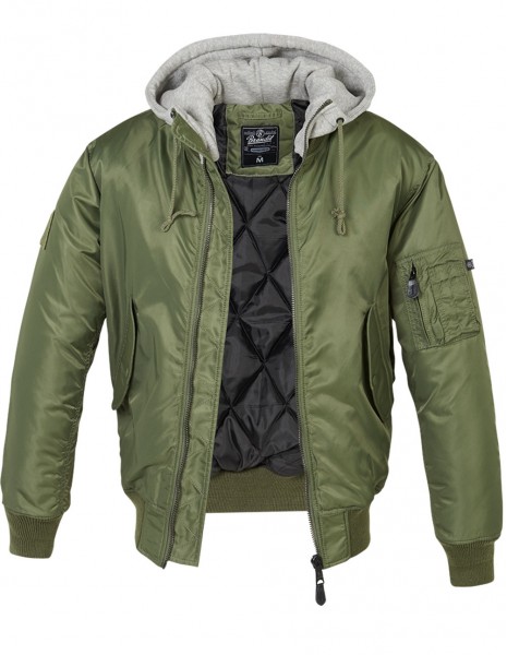 Pilotska Jakna MA1 Hooded Spitfire Jakna s Kapuljačom Olive 3150-138